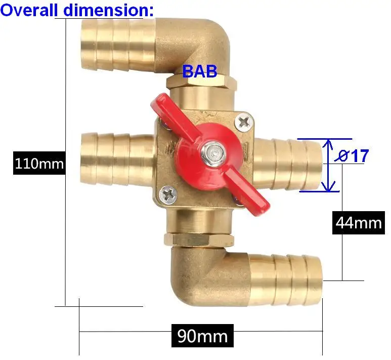 16mm Wattervent-heating for automobile air-conditioning/Brass four-way valve for automobile heating &air-conditioning system