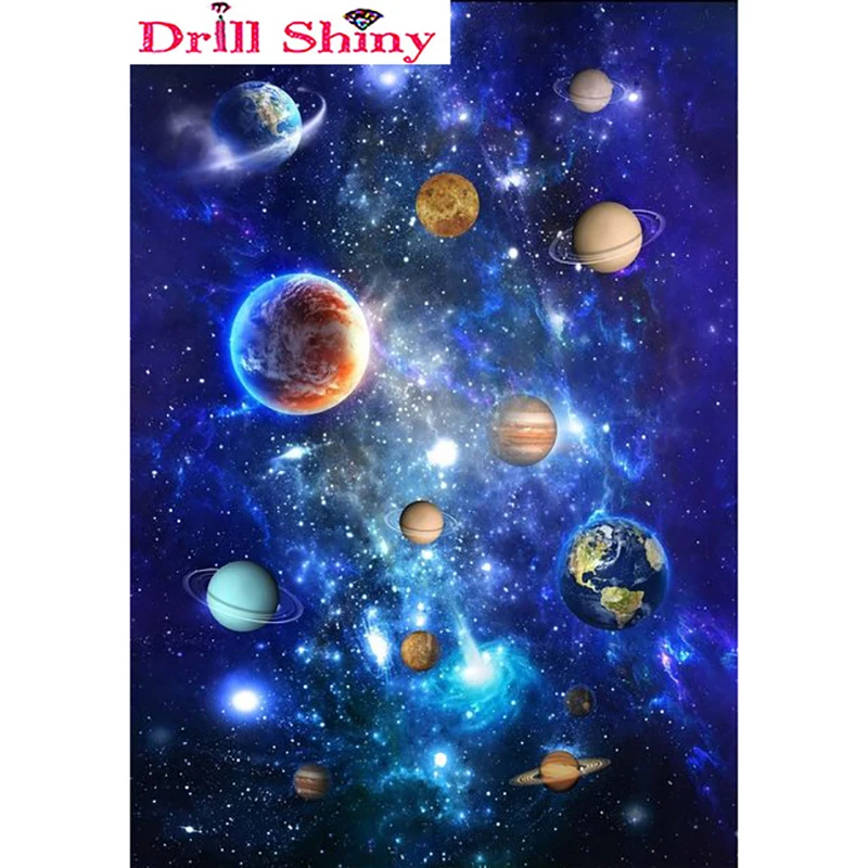 NEW Arrival diy diamond space universe planet scenery diamond painting cross stitch full Square mosaic rhinestone embroidery