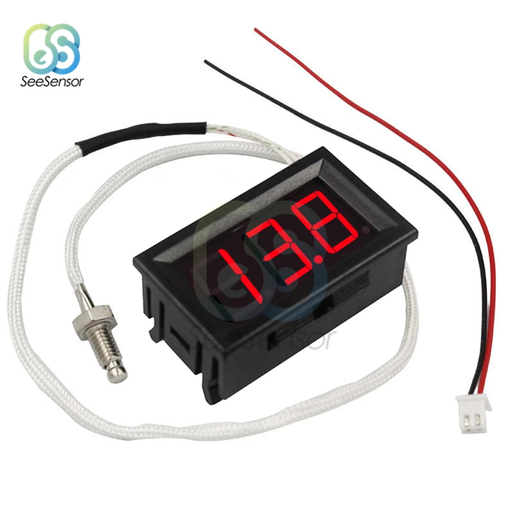 DC 12V XH-B310 LED Digital Thermometer Temperature Meter K-type M6 Probe Thermocouple Tester -30~800 Degree