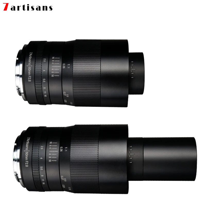 7Artisans 60mm F2.8 Ⅰ APS-C 1:1 Magnification Macro Lens For Canon EOSM EOSR E Fujifilm M43 Nikon Z Mount Sony Olympus