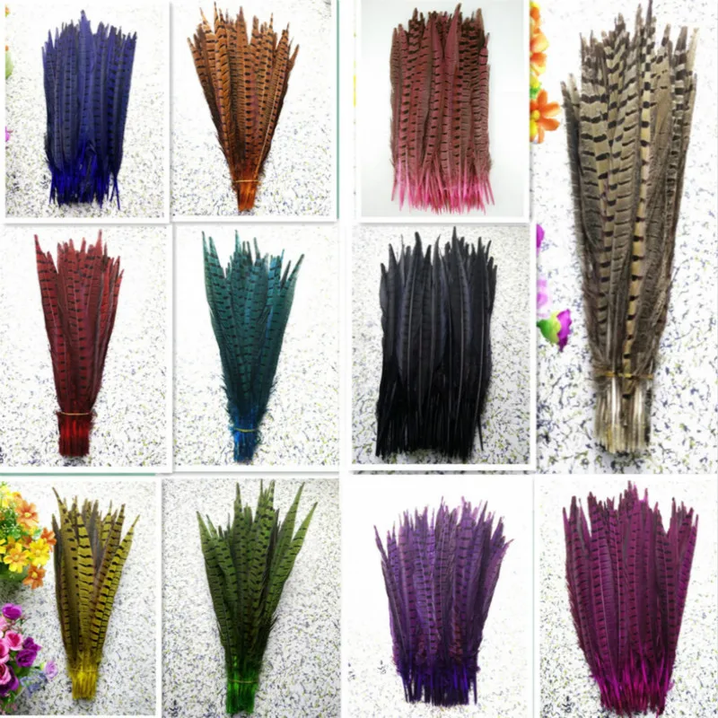 10PCS Dyed Pheasant Feather Natural Plumas Decoration Colorful Feathers Sale For Wedding Crafts Centerpieces Wholesale Material