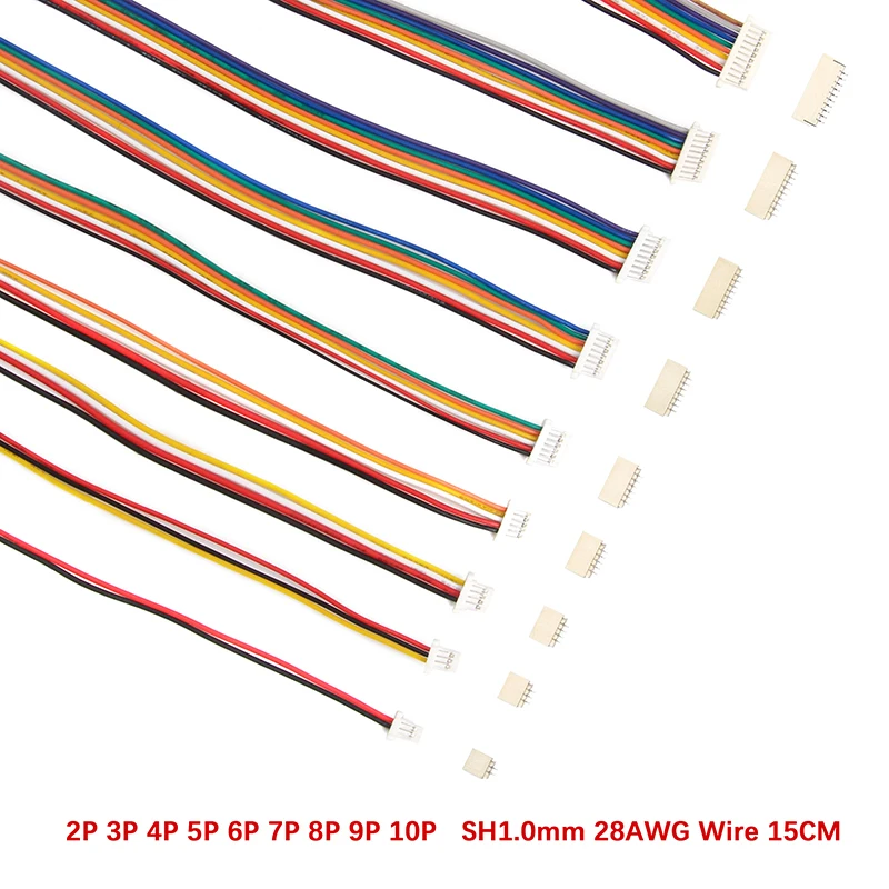 

10 sets 150MM SH-1.0 DIY Wire Cable Connector 2PIN /3/4/5/6/7/8/9/10Pin Electronic Line Connect Terminal Plug 28AWG