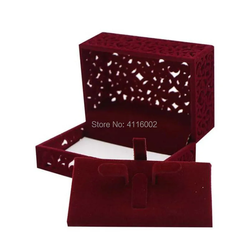 50pcs Hollow Engagement Jewery Organizer Box Ring Earrings Necklace Set Box Wedding Jewelry Box Holder Display Gift