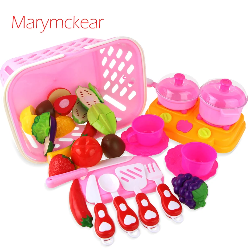 26 Pcs/Set Fruits Vegetable Cutting Toy Cocina Juguete Kitchen Toy Pretend Play Toys Food & Kitchen Ware Cognitive Toy for Kids