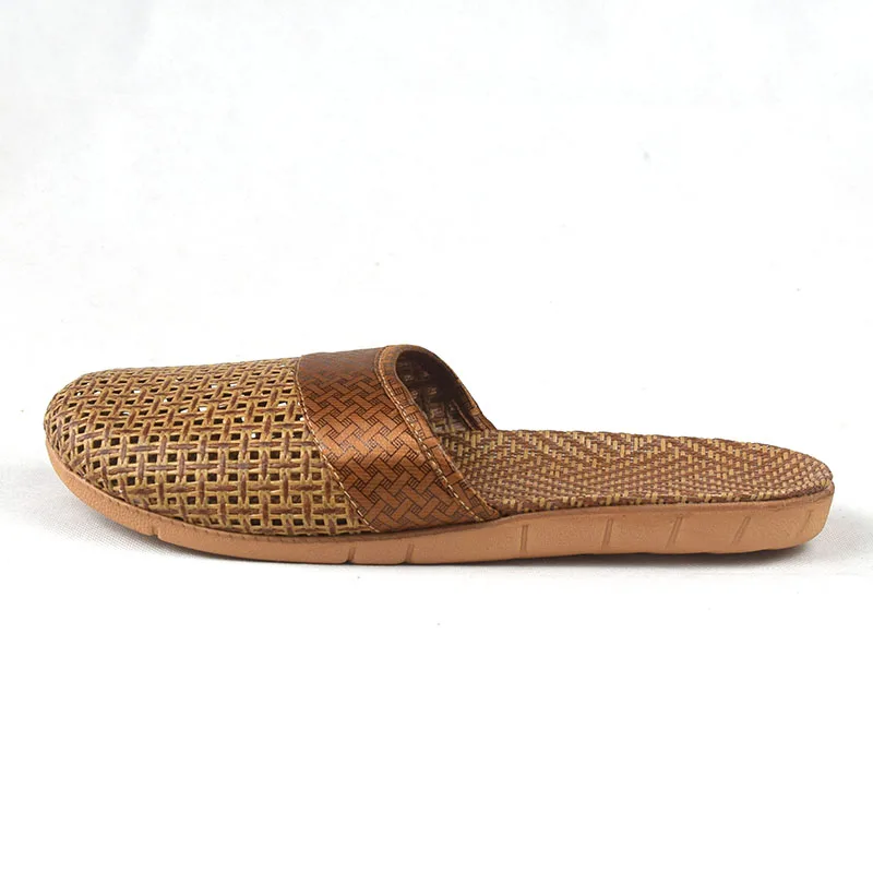 FAYUEKEY 18 di Nuovo Modo di Estate Biancheria Per La Casa di Canna Non-slip Traspirante Pantofole Da Uomo Indoor \\ Spiaggia Piano Ragazzi Pantofole