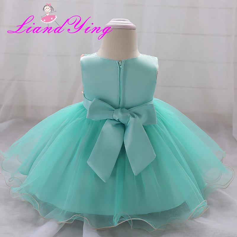 زهرة طفلة 1 سنة عيد ميلاد حزب اللباس الاطفال الملابس فتاة الرضع حزب الطفل المعمودية التعميد أثواب اللباس #6