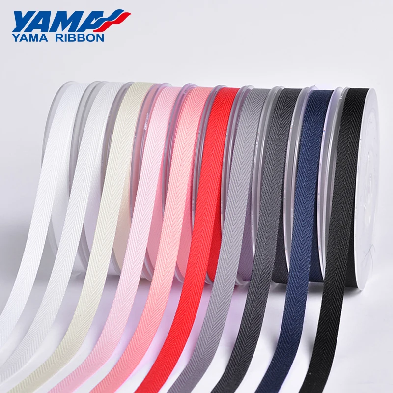 YAMA-Twill Ribbon for Crafts, 100% Polyester, Hand Made Woven Bow Gift, 50Yards Per Roll, 9mm, 16mm, 19mm, 25mm, 38mm