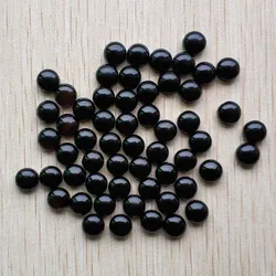 Wholesale 50pcs/lot fashion hight quality natural black onyx round cab cabochon beads for jewelry Accessories making 8mm free