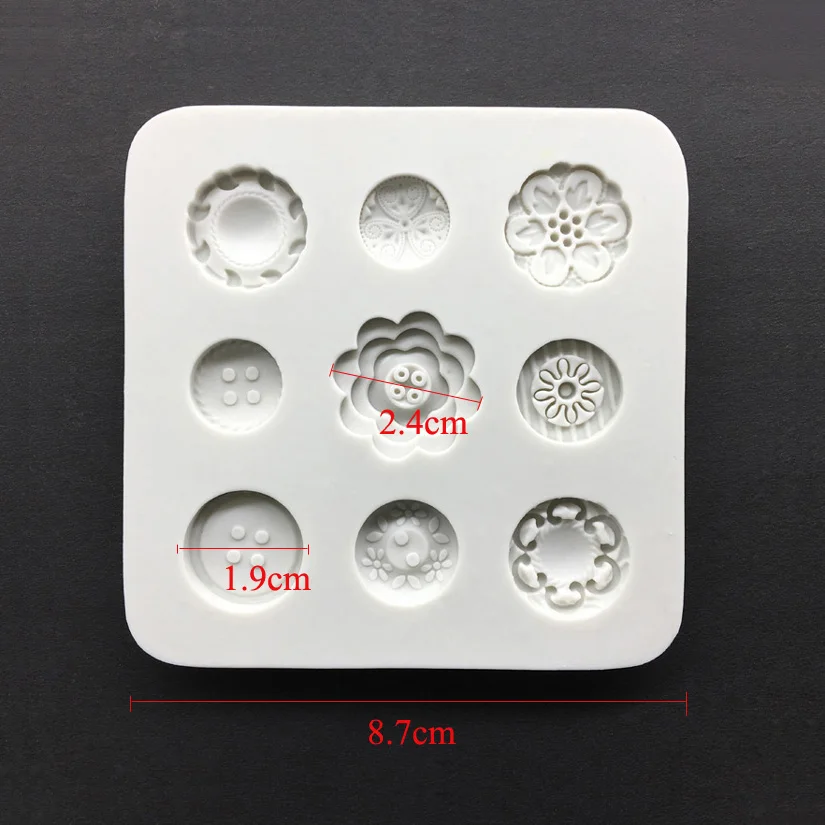 Buttons 100% Platinum Silicone Sugarcraft Mold, Fondant Cake Decorating Tools Bakeware