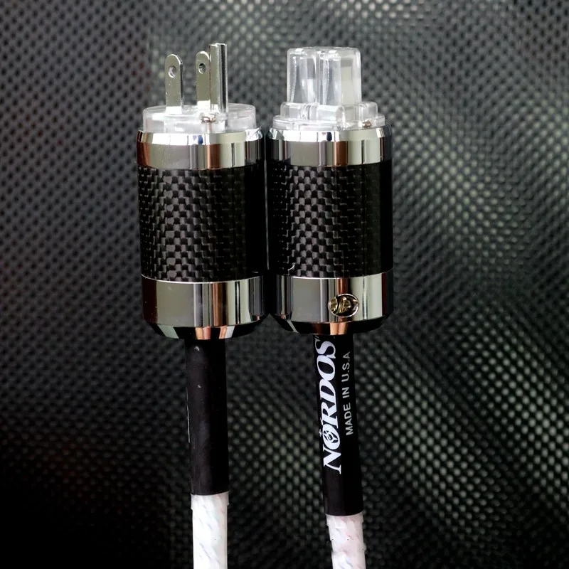 하이 엔드 탄소 섬유 US/EU/AU 버전 전원 플러그 커넥터 9 코어 16AWG 7N 실버 도금 OCC Hifi 전원 케이블