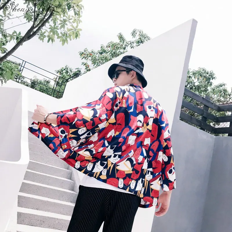 Kimono cardigan men japanese obi male yukata japan kimono men japanese fashion male haori obi samurai clothing Q643