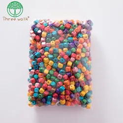 6-14mm Wholesale Price Mixed Colored Wooden Square Beads DIY Jewelry Findings Loose Beads