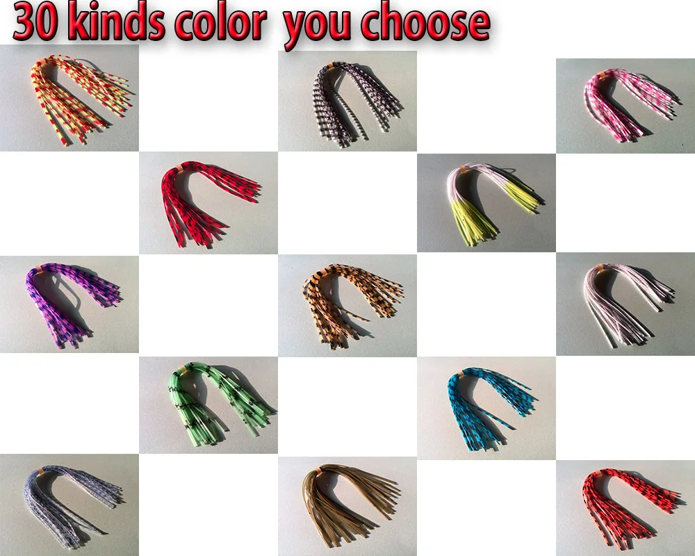 2017new fishing silicone skirts with rattle collar 10pcs/lot 30kinds color you choose  fly fishing lures the length is 13CM