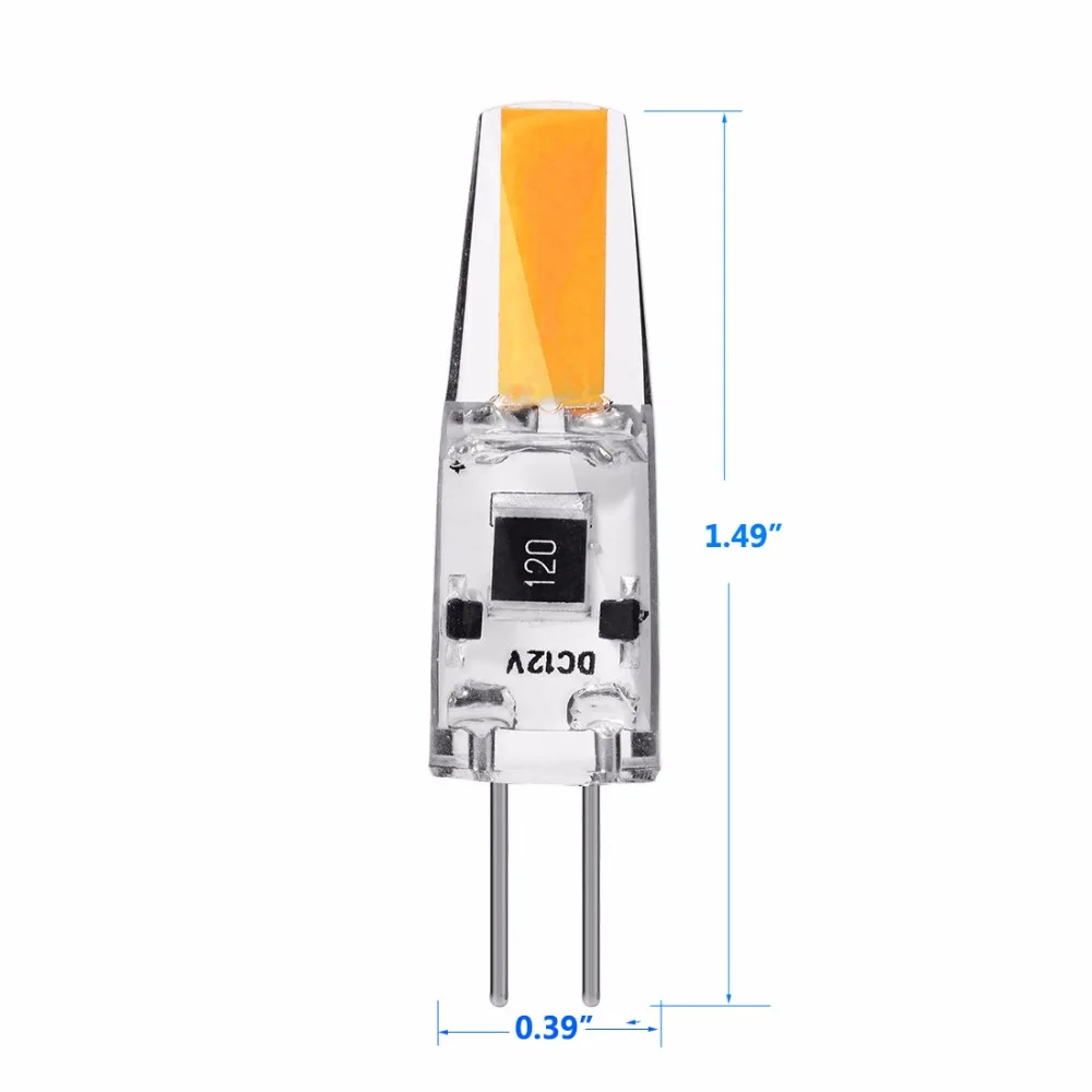 ENCOMLI G4 COB LED Bulb 2W (20W Halogen Bulb Replacement) DC 12 Volt Warm White 3000K Cold White 6000K Bulb Light LED Pack of 10