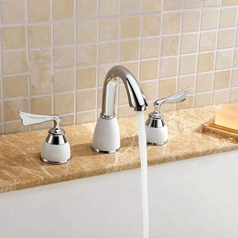 Factory Direct High Quality Brand Original Unique Patent Design Brass Chrome 3 Hole Bathtub Faucet Bath Shower Mixer Taps