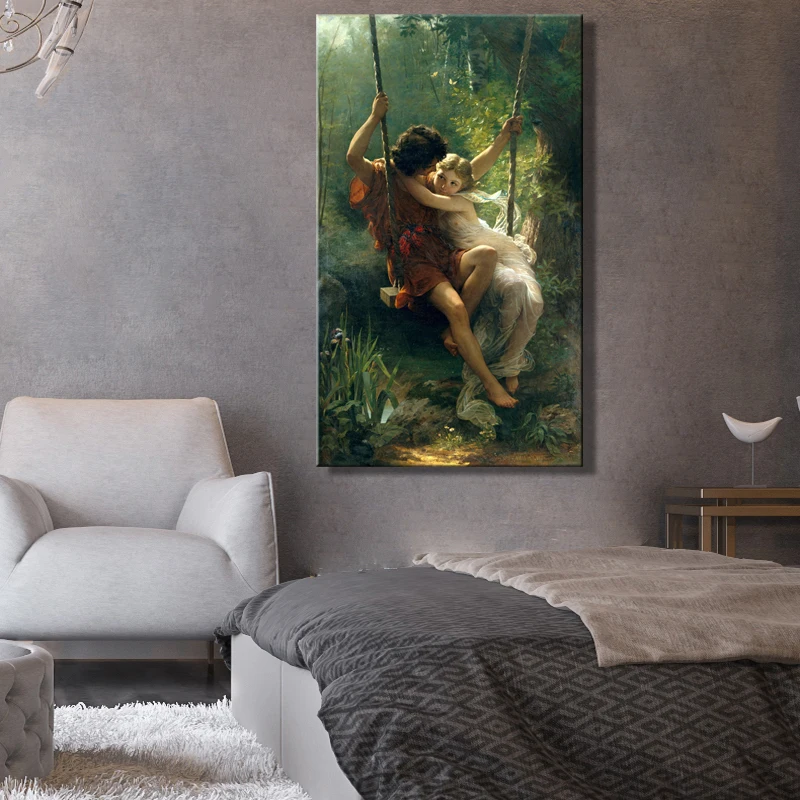 French Impressionist Couple Animal Poster Canvas Print Wall Art Living Room Decorative Fine Art