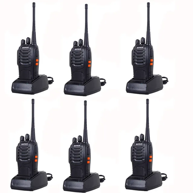 6pcs NEW Portable Walkie Talkie Two Way Radios UHF Ham Radio HF Transceiver Baofeng 888 For CB Radio Station Baofeng Bf-888s