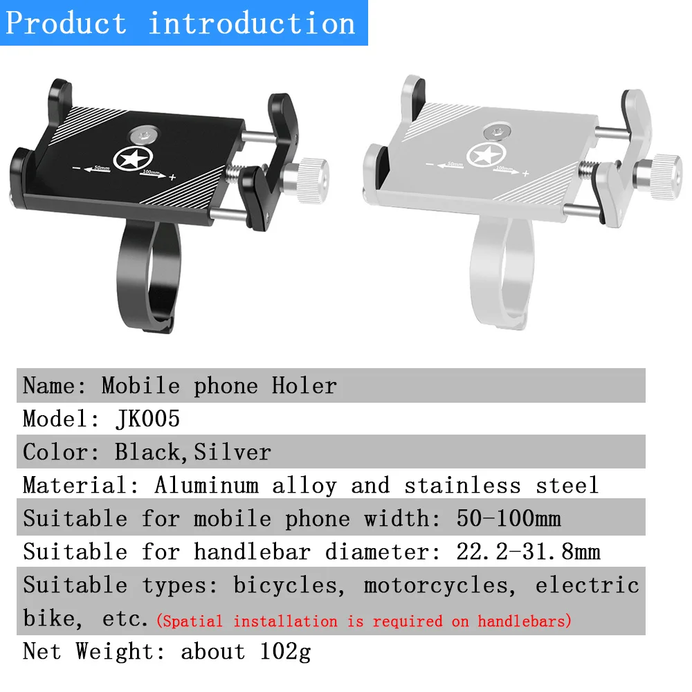 Bicycle Electric Bike Motorcycle Universal Smart Phone Holder Mount Bracket Mobile Rack Cellphone Handlebar Clip Aluminium Alloy