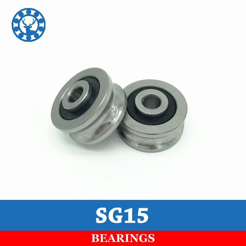 

10 Pcs SG15 SG5RS U Groove Ball Bearings 5x17x8xmm For Tracking Guide Roller Bearings