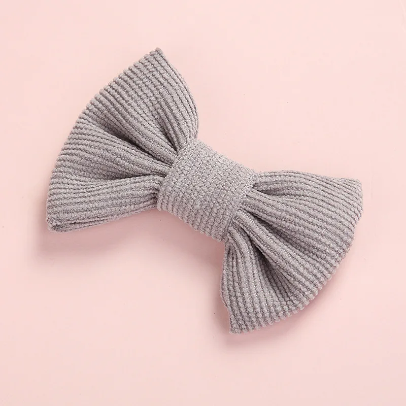 Baby Girl Hair Clips Bows Children Corduroy Barrette Kids Spring Summer Vintage Hairpins Toddler Party Hairgrips Duckbill Clip