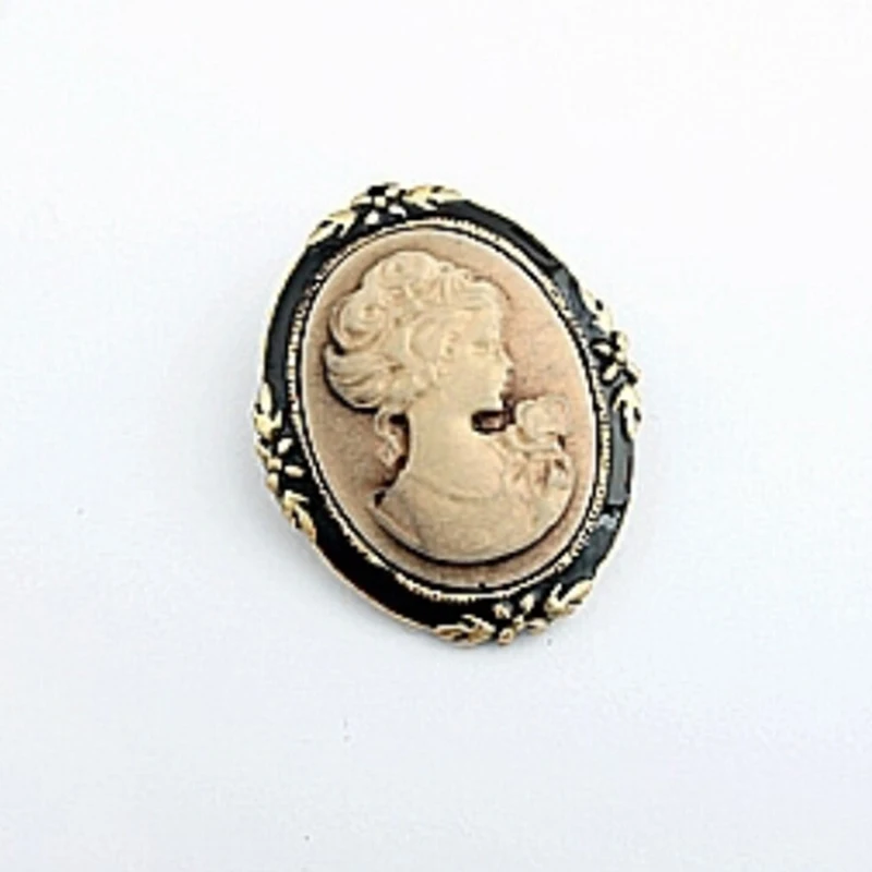 1Pc Women\'s Fashion Style Queen Head Portrait Brooch Vintage Cameo Elegant Brooch For Antique Wedding Jewelry