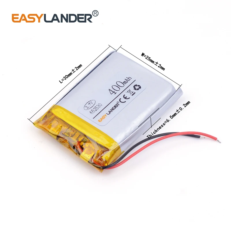 3.7V 652530 400mAh akumulator litowo-jonowy polimerowy