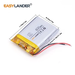 3.7V 652530 400mAh akumulator litowo-jonowy polimerowy