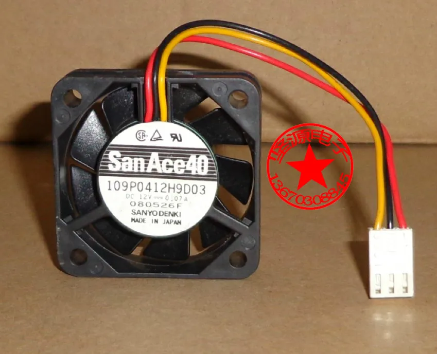 

FOR SANYO DENKI SAN ACE 4CM 4010 12V 0.07A 109P0412H9D03 Double ball bearing silence cooling fan