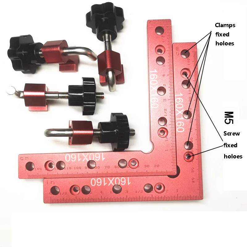 Aluminum Square Right Angle 90 Degree L-shaped Auxiliary Fixture Positioning Panel Fixing Clip Woodworking Carpenter Tools