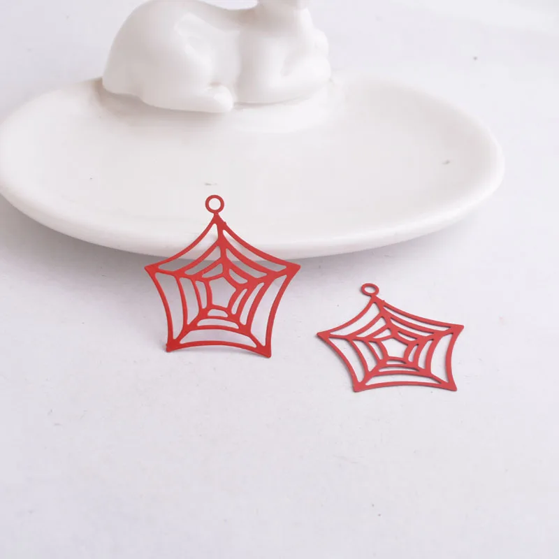 50 Stück AB1030 30mm*33mm Halloween Reticular Charms Blaue Ohrringe Anhänger – Detail 6