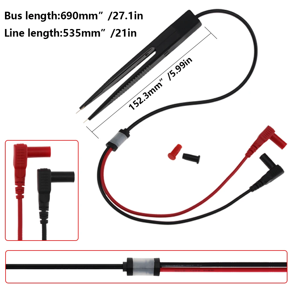 SMD SMT Chip Test Clip Lead Probe Multimeter Meter Tweezer Capacitor Resistance for FLUKE for Vichy Meter