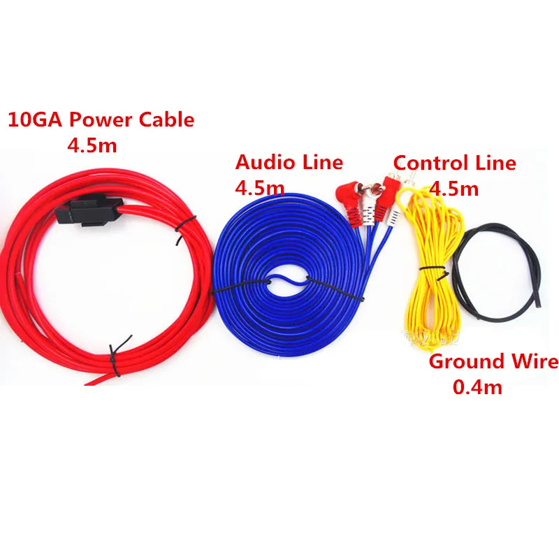 1 set 4.5 Meter Car Amplifier AWG8 Cable Sub Speaker Audio Set Line 45 Core 800 W Professional Installation Wire Amp Cable Kit