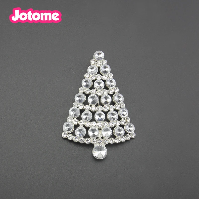 50pcs/lot Rhinestone Christmas Tree Pin.Christmas Tree Brooch Holiday Gifts,Teacher Gift.Christmas Party Favor