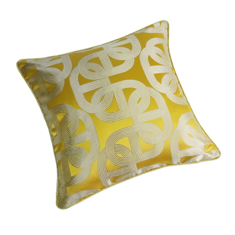 Fashion Modern Geometric Chain Brown Yellow Chain Sofa Chair Designer Home Cushion Cover Decorative Pillow Case 12x20\