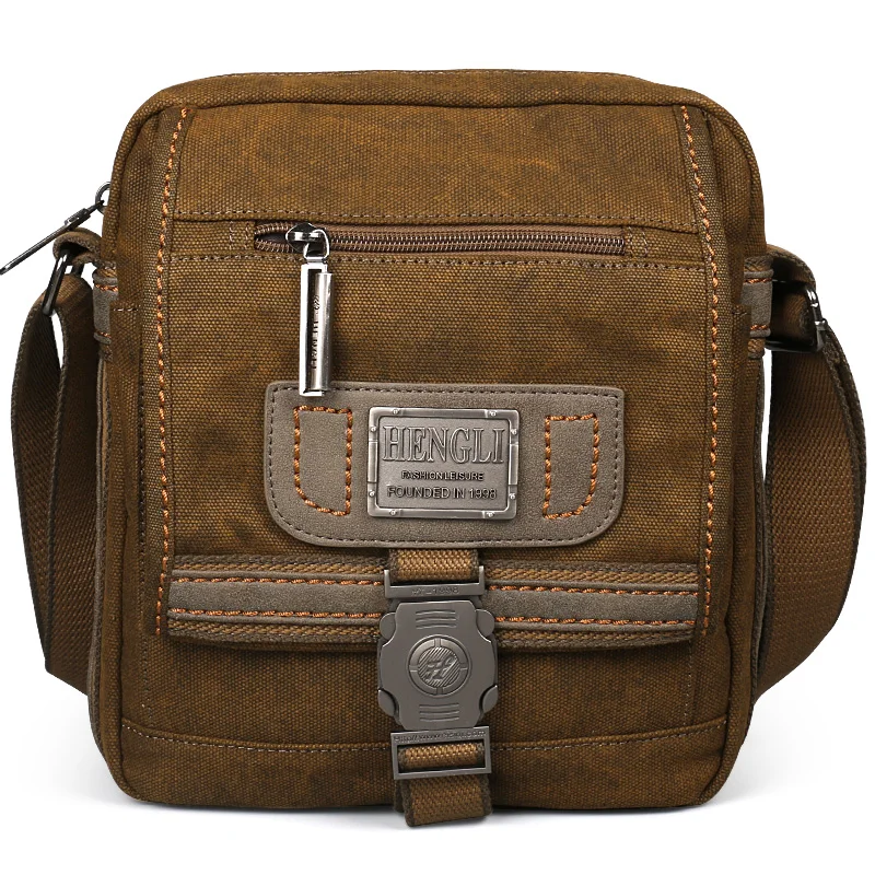 Borse a tracolla in tela da uomo per il tempo libero resistente all'usura Retro Cross Messenger borsa Vintage borsa a tracolla moda Casual Unisex