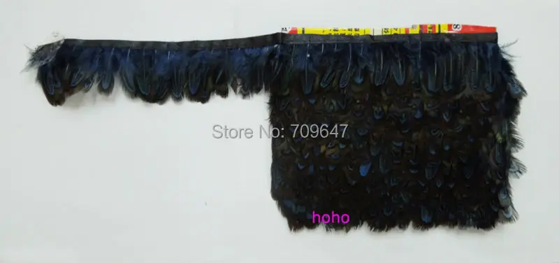 

10Yards/lot!5-6CM wide EXCLUSIVE FRINGE Pheasant Ringneck Dyed Dark Blue Colour,Ringneck Feather trimming for clothes