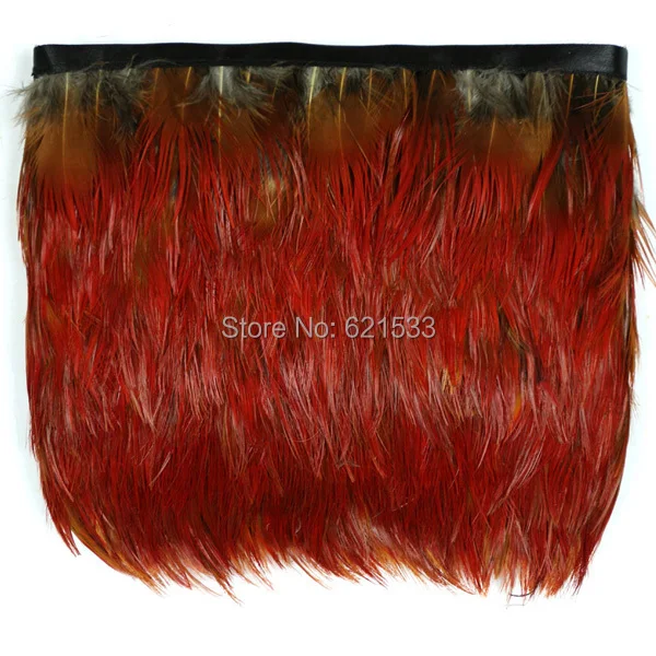 10Meters/lot!5cm height Golden PHEASANT feather fringe natural red colour feather trim