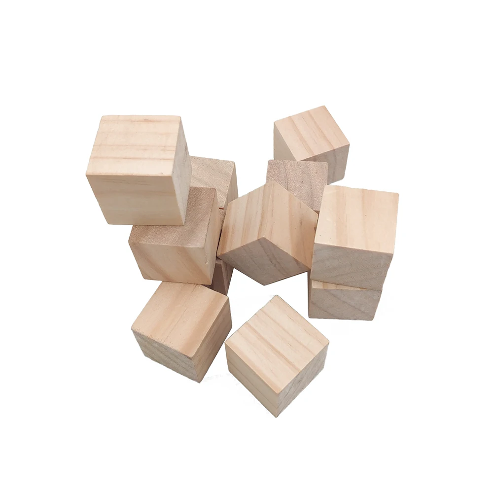 6pcs 30mm 1.18inch Natural Solid Unfinished Pine Wood Blocks Wood Cubes for Puzzle Making Photo Blocks Crafts and DIY Projects