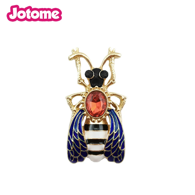 

Gold Tone Rhinestone Enamel Bee Cicada Insect Animal Pin Brooch For Women