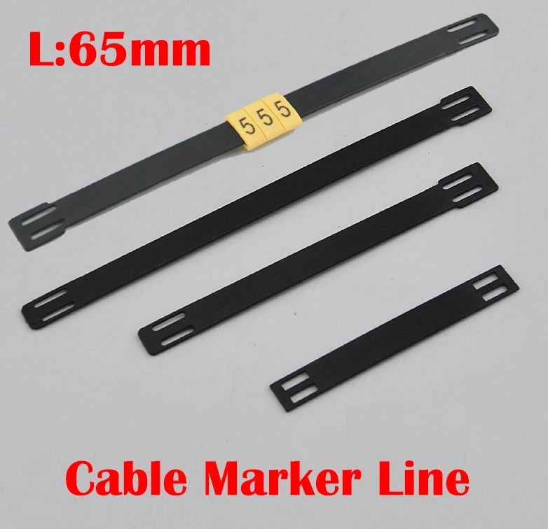 100pcs/Lot 65mm MS-65 90mm MS-90 130mm MS-130 Balck PVC Flat Marking Line Cable Marker Strip