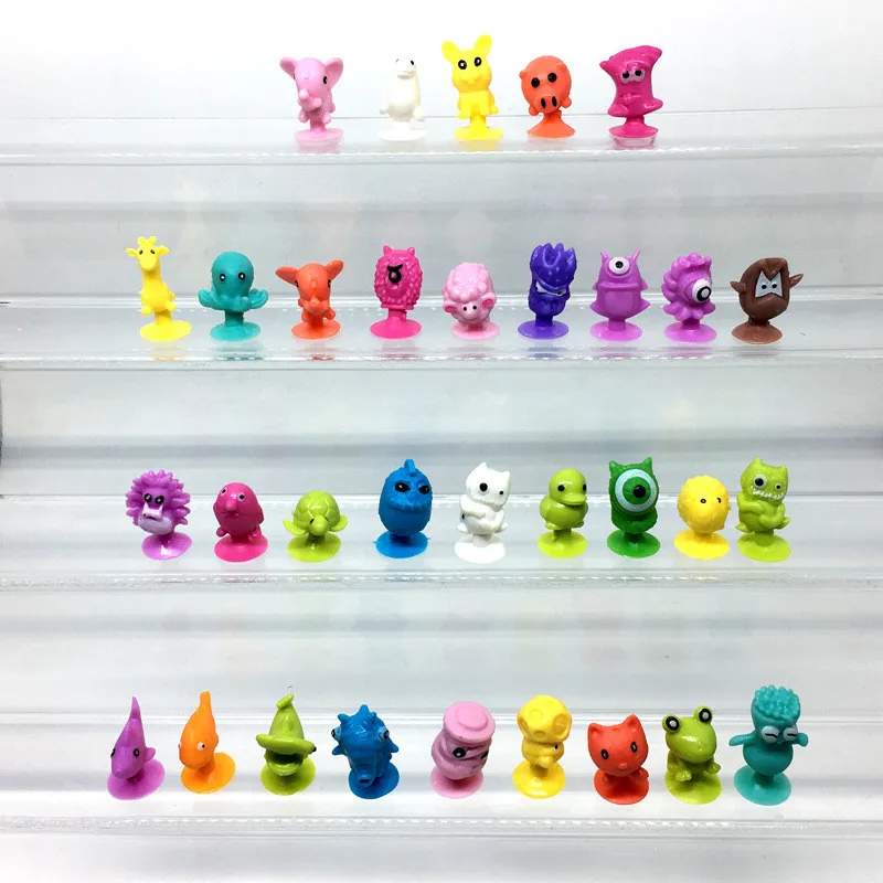 New 20pcs/lot high quality Cartoon Animals toys Action Figures with Sucker Mini doll Suction Cup Collector Capsule models