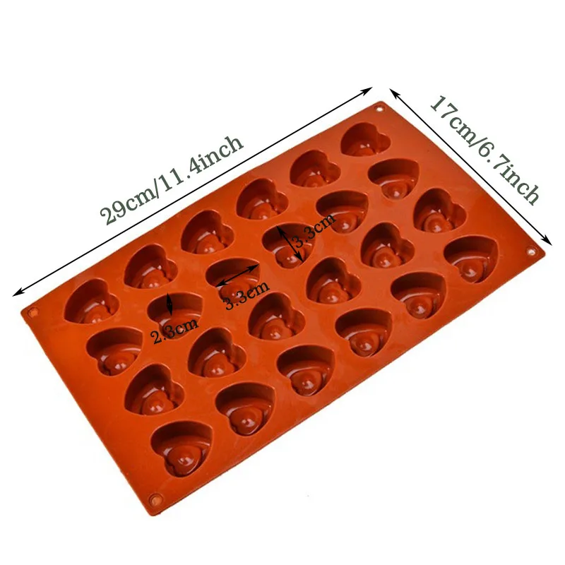 24 Georgia Creative heart-Shaped Chocolate Mold Silicone Cake Mold Ice Tray Multi-function Personality Kitchen Bakeware Tools