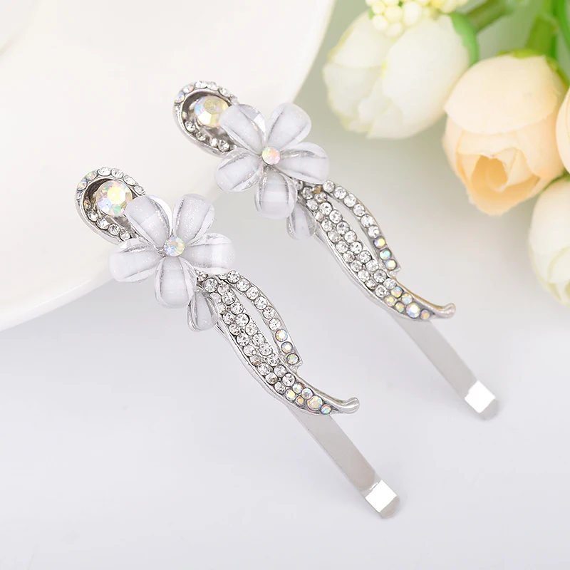 EASYA New Fashion Elegant Hairpin Ornaments Crystal Rhinestone Flower Clips Women Hairwear Hair Accessories