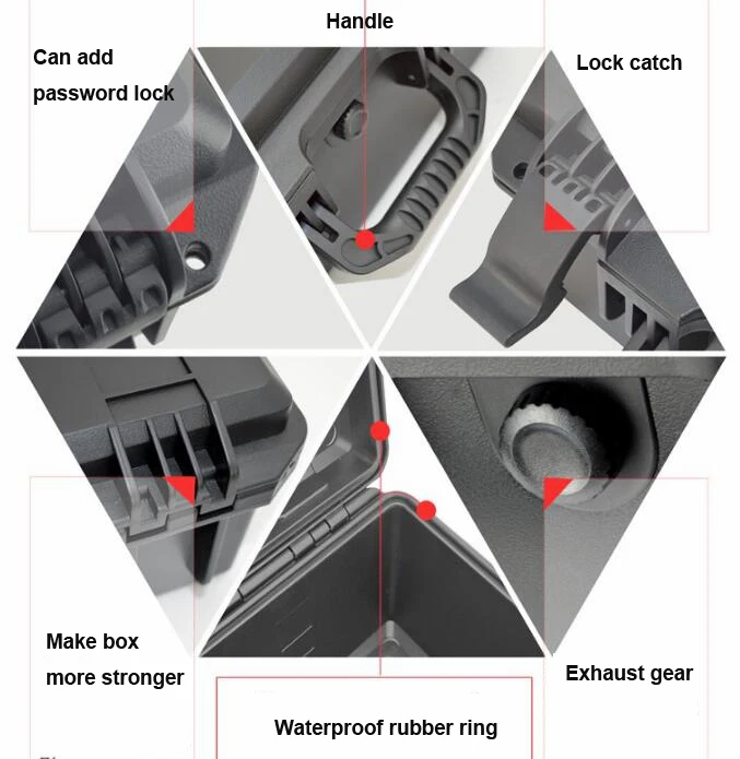 Hard Case Electronic ToolBox Waterproof Safety Box Photographic Instrument Tool Box Pre-Cut Foam Impact Resistant 295x205x91mm