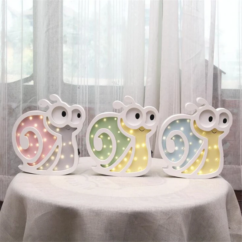 

Nordic LED Night Light Battery Power Table Lamp New Year Party Wedding Decoration ins Cartoon Snail lamp Valentine's Day Gifts