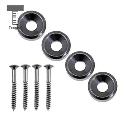 Tooyful 4Pcs Guitar Body Neck Fixed Mounting Screw Ferrules for Electric Bass Guitar