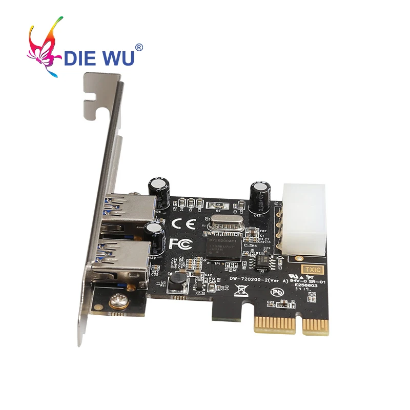 DIEWU PCI Express to 2 USB3.0 expansion card computer accessories USB riser card Adapter for NEC for Windows XP 7 8 10 Vista