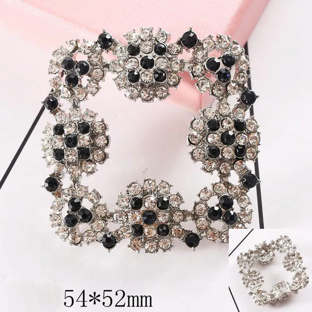 2 sztuk/partia Ocean Star pełna diamentowa kwadratowa klamra do butów Rhinestone przyciski do DIY akcesoria dekoracje ślubne buty napy