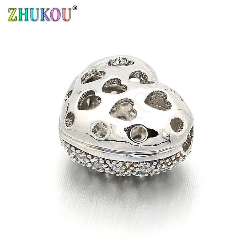 14*12mm Micro Pave Cubic Zirconia Beads for Diy Jewelry Findings Making, Hole: 2mm, Model: VZ143