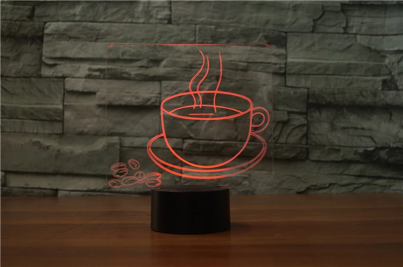 3D Night Light a cup of coffee tea Style Luminaria Fashion Lamp For coffee shop restaurant dining room Decoration lampada led